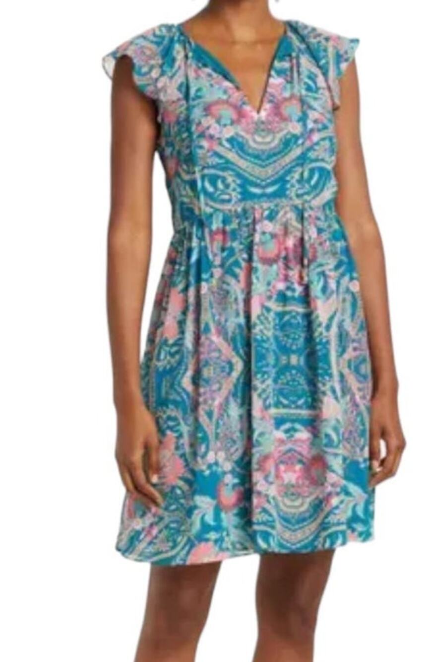 Vince Camuto dress chiffon flutter sleeve minidress size 4